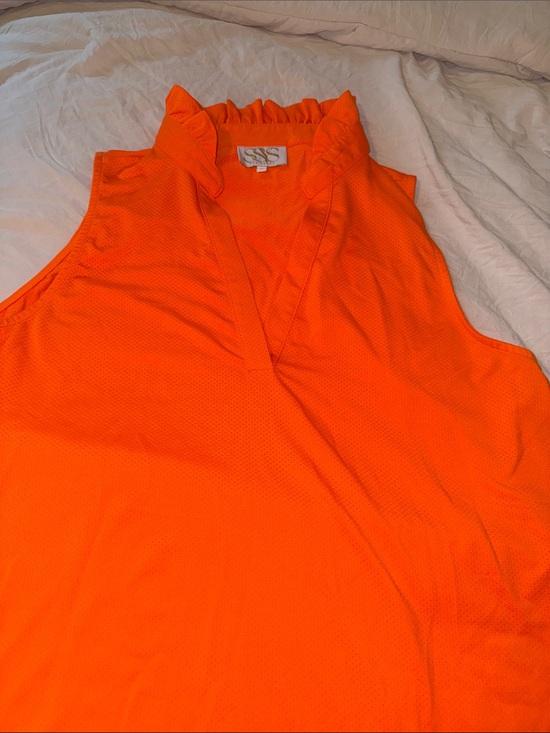 SSYS Tops - Bright orange frill neck SSYS athletic top size Medium Neon